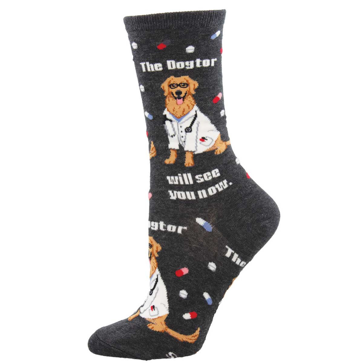 The Dogtor Is In Women's Socks  Dog Veterinarian Socks - Cute But Crazy  Socks