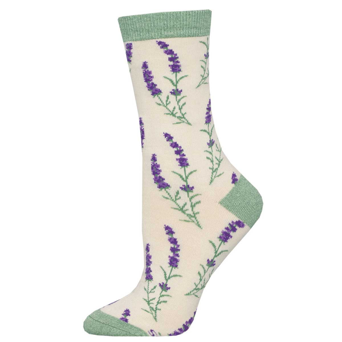 Lilac/Pink/Green, Womens Bamboo Floral Sock
