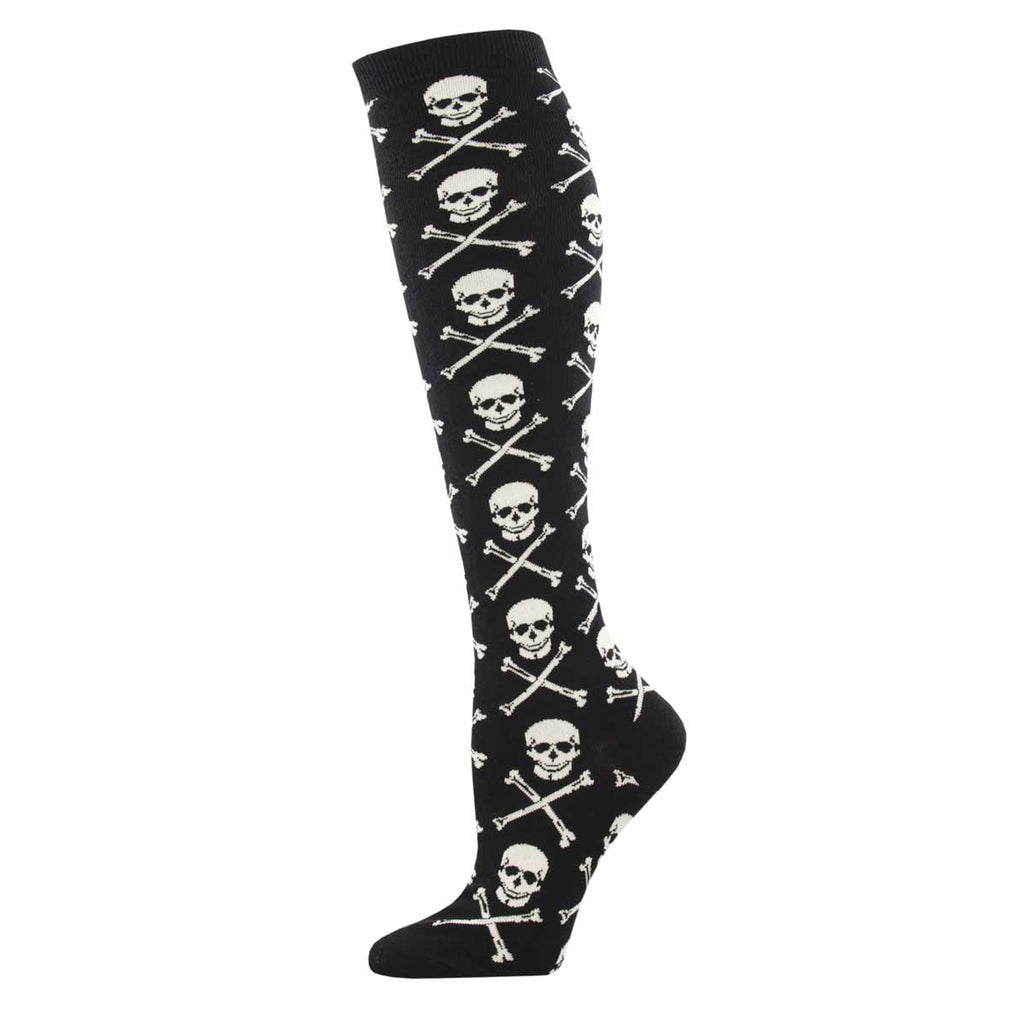 Skull and Crossbone Knee High Socks for Women - Shop Now | Socksmith
