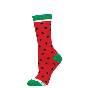 Unisex Athletic Crew Socks, Watermelon Print